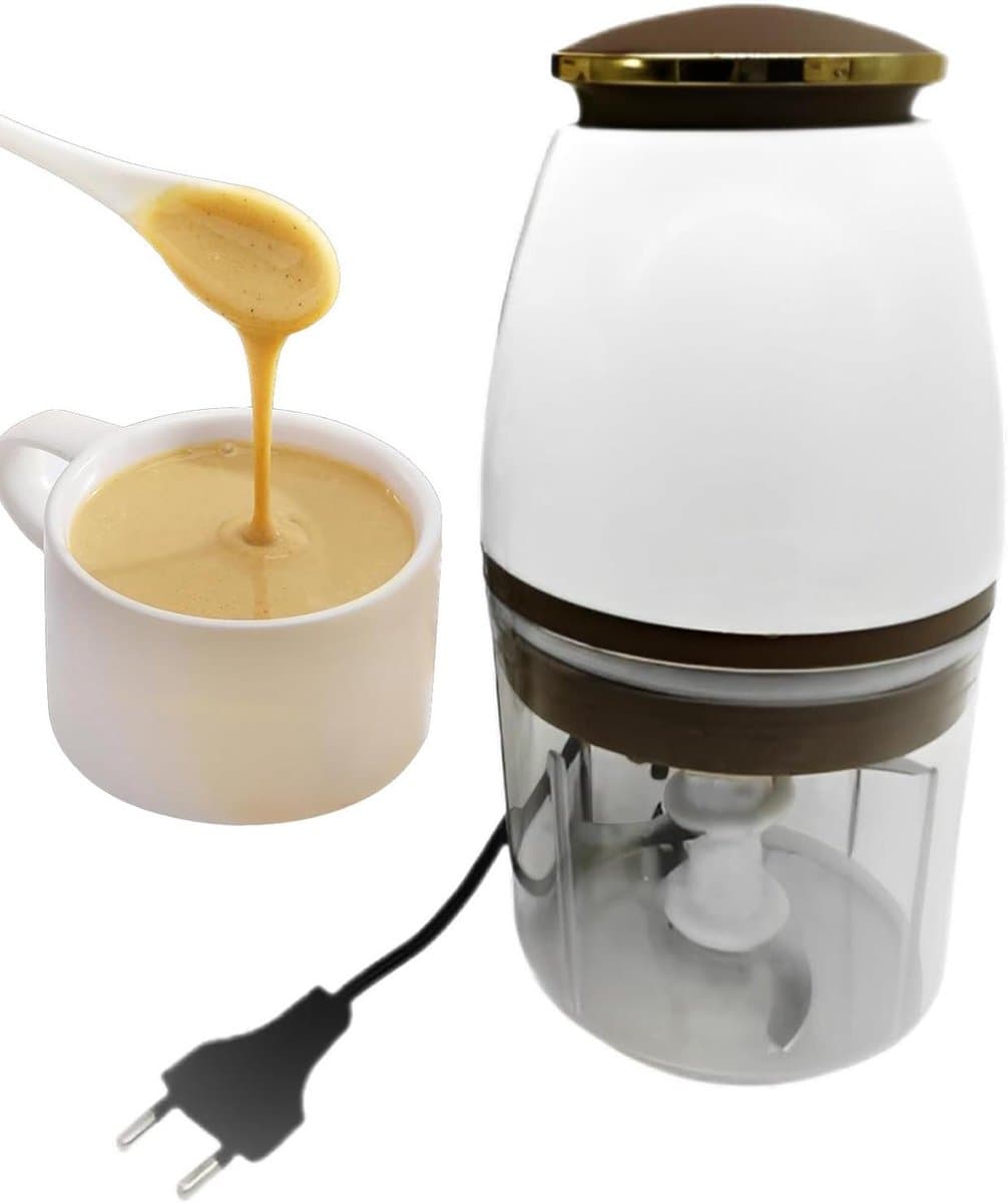 Keukenmachine Hakker - Mini Chopper - Eten Bereiden - Vier Scherpe Messen - 700ml Capaciteit - Wit — afbeelding 1