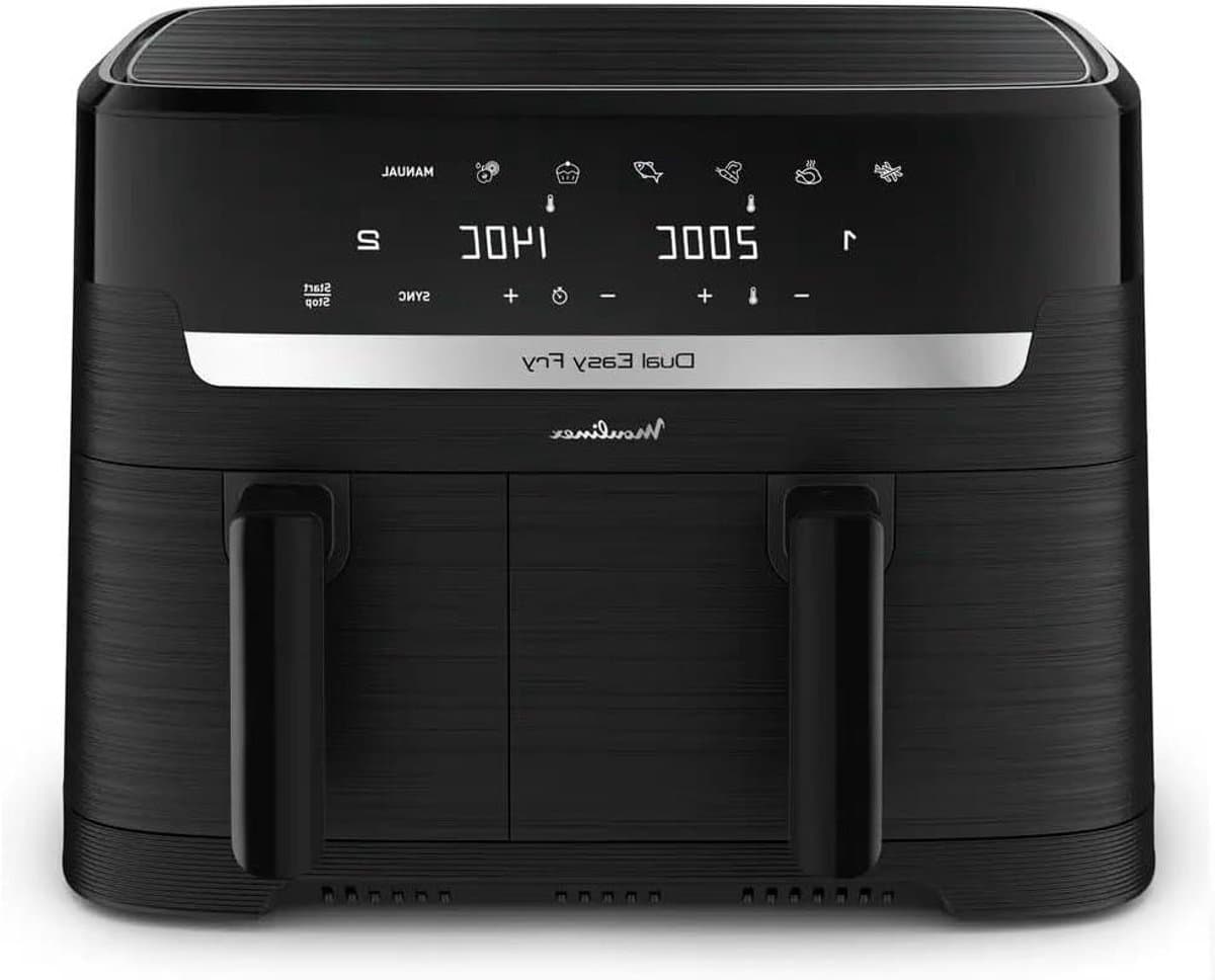 Heteluchtfriteuse - Dubbele mand - Gezond koken - Dubbele zone technologie - 83 Liter - Zwart — afbeelding 1