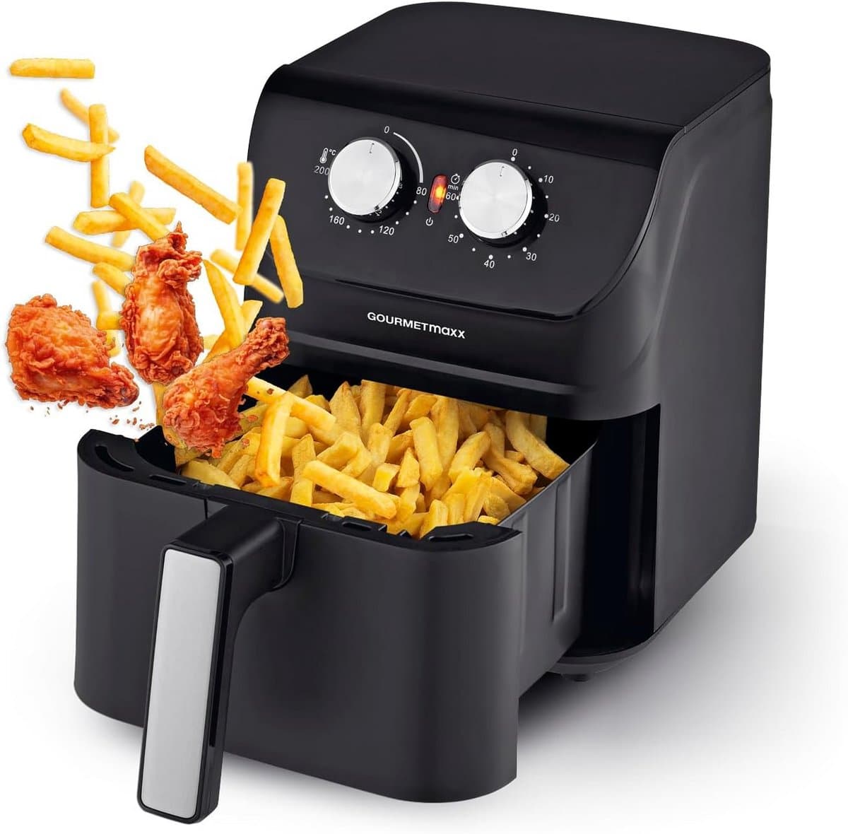 Heteluchtfriteuse 4 Liter met Timerfunctie - Vetarm Frituren, Grillen en Bakken — afbeelding 1