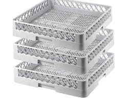 3 Stuks Professionele Spoelmand voor Glazen Bestek en Kopjes - Universele Vaatwassermand 50x50 cm