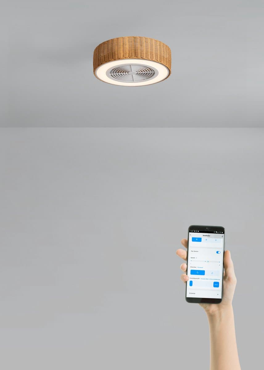 CREATE - Stille plafondventilator 40W Ø50 cm met verborgen bladen en LED-verlichting - S - Met licht - WIFI - WIND CLEAR EASY — afbeelding 1