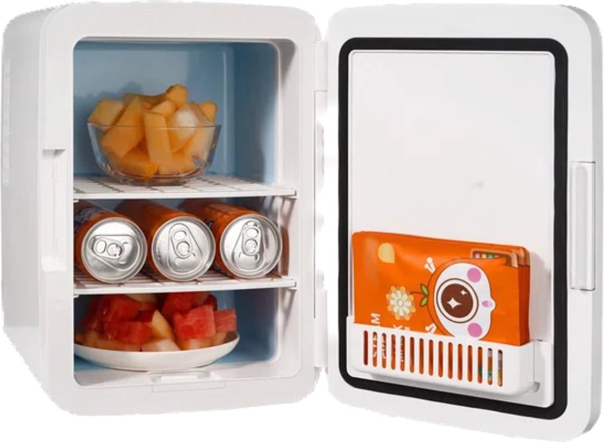 Mini Koelkast - 10 liter Draagbare Koeler/warmer - Huidverzorging Koelkast wit - Mini Fridge - Compacte Koelkast - Lichtgewicht Schoonheid Koelkast - Voor slaapkamer/kantoor/auto/boot/slaapzaal — afbeelding 1