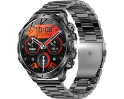 WizBay Premium Select® 1.85 inch HD TFT - Bluetooth Bellen AI Voice - Message - Dynamic Hartslag & Slaap Monitor - Bloeddruk & Bloedzuurstofmeting - 100+ Sport Modi - LED Zaklamp - 700mAh - Magnetic Laden - Alu Zwarte Case - Extra Zwarte TPU Band