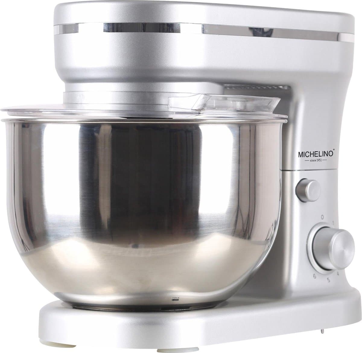 Michelino Keukenmachine 1200W - Inclusief Accesoires - 5L Mengkom - Zilver — afbeelding 1