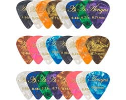 Celluloid plectrum set - 24 stuks - diktes thin 0.46, medium 0.71 en thick 0.96 mm