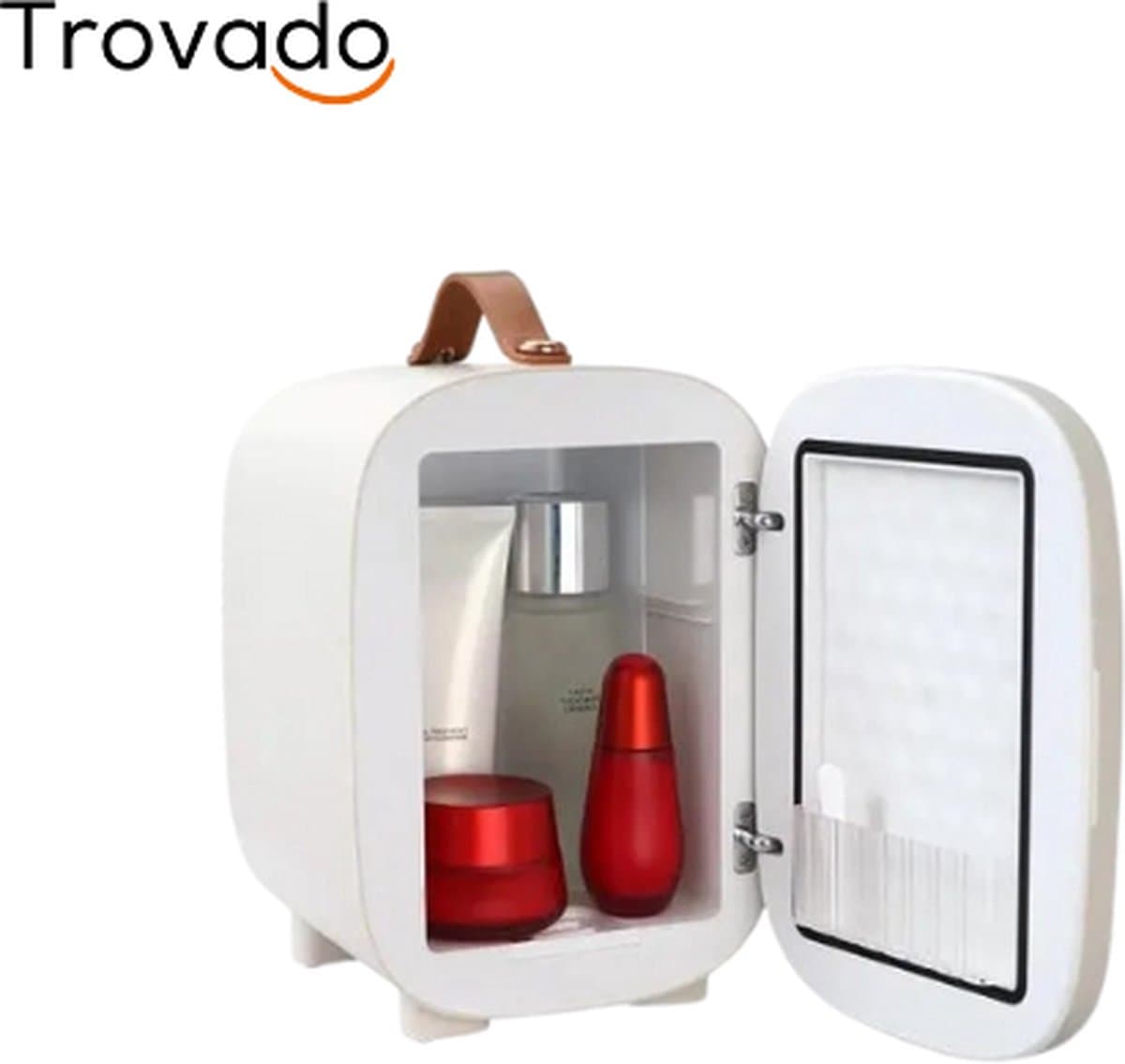Trovado Minikoelkast - 4L/6 Blikjes - 2 in 1 kleine koelkast - Koel- en verwarmingsfunctie - Compacte drankkoelkast 9 V DC / 220 V AC voor kantoren en slaapkamer - Drinken - Cosmetica - Wit — afbeelding 1