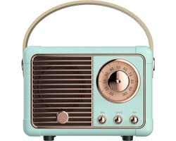Retro bluetooth speaker - vintage decor - draagbare draadloze bluetooth speaker - lichtblauw