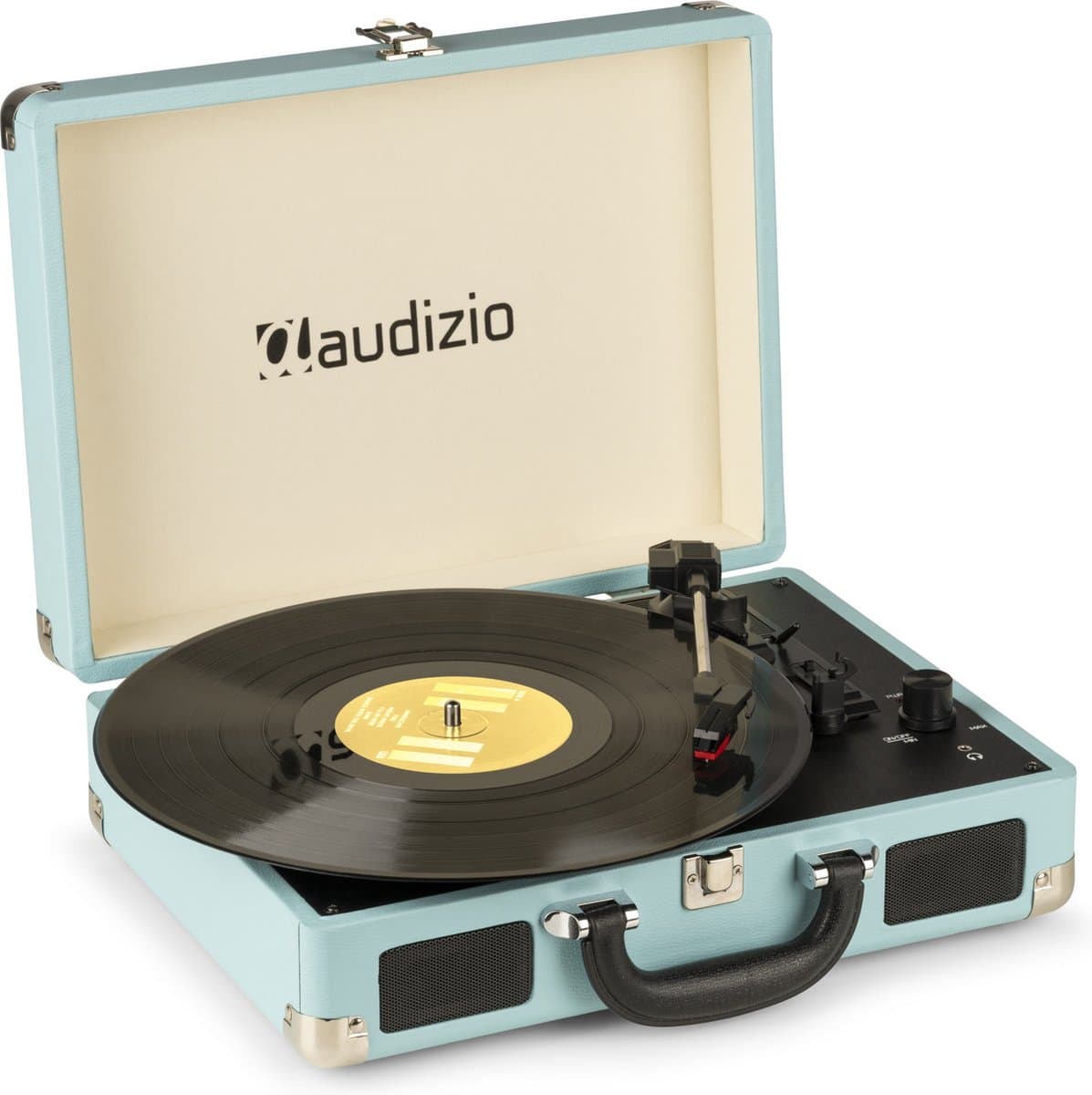 Retro platenspeler met speakers - Audizio RP114BL - Model 2025 - met PC software - Blauw — afbeelding 1