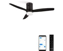 CREATE - Stille 40W plafondventilator met technische ABS bladen in verschillende maten - L - Met licht - WIFI - WIND CALM