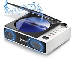 Draagbare CD-speler - Bluetooth en ingebouwde luidspreker - Oplaadbaar - Wit