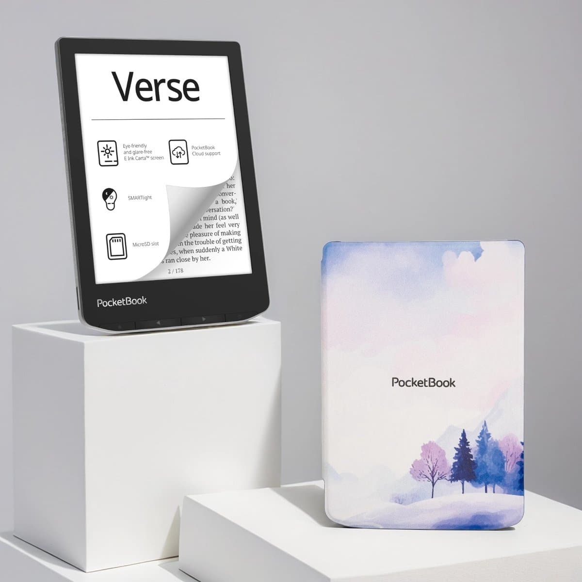 PocketBook Verse e-reader Mist Grey – 6 inch – 8 GB + Wintertime Hoesje – voordeelbundel — afbeelding 1