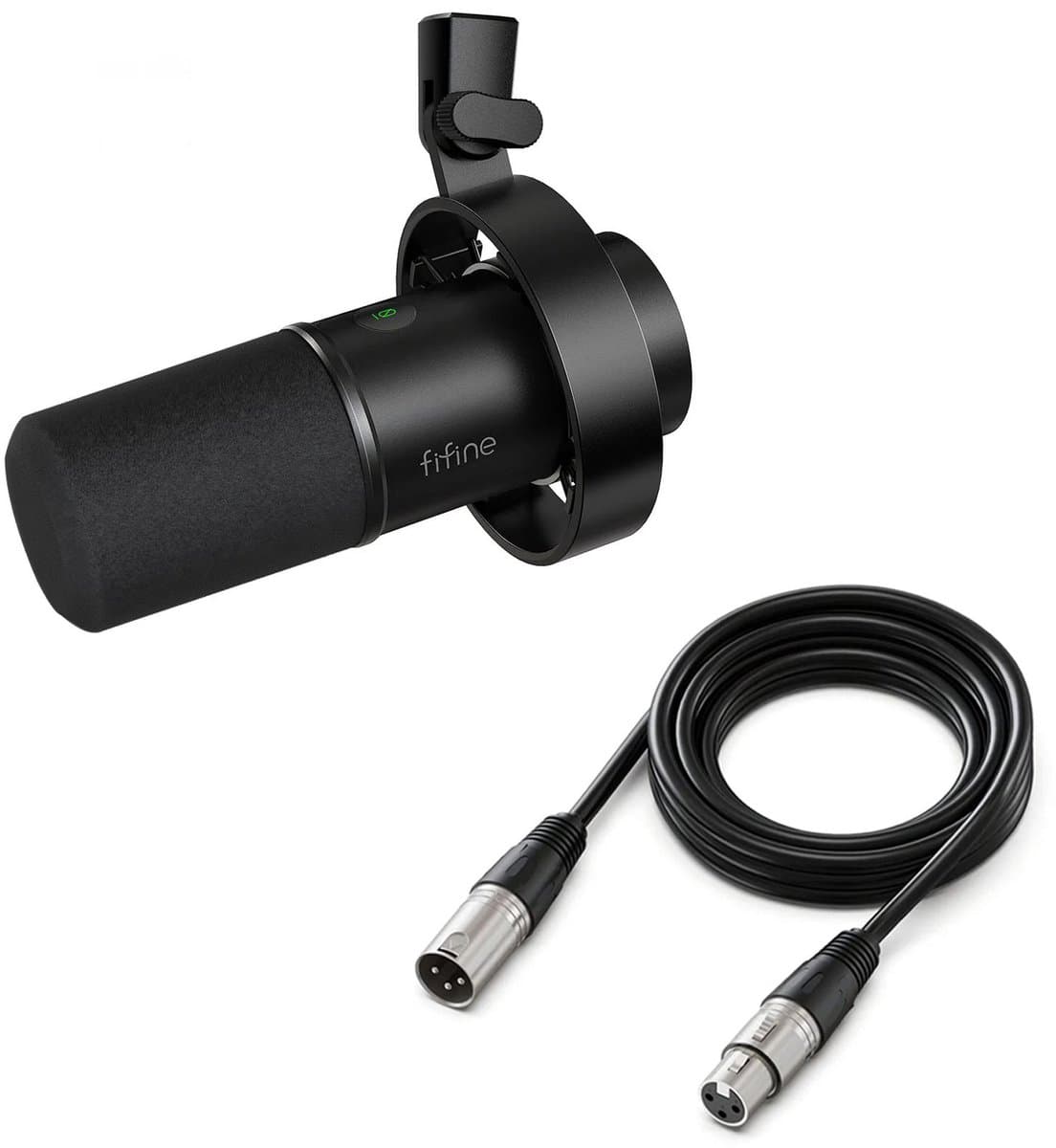FIFINE K688 - Met XLR Kabel - USB / XLR - Dynamische Microfoon - Streaming - Podcasting - Gaming - Geschikt voor PS4 / PS5 / PC - Zwart — afbeelding 1