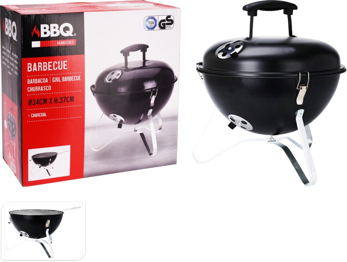 BBQ bolvorm 37 cm, zwart — afbeelding 1