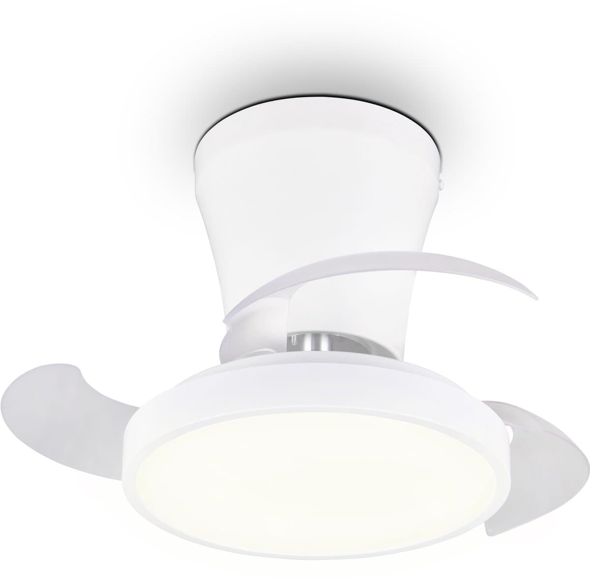 REALITY MOSS - Ventilator - Wit - incl. 1x SMD 13 W - Afstandsbediening - Geintegreerde dimmer - Traploos instelbare lichtkleur - Geheugenfunctie - Zomer- en wintermodus - 6 snelheidsniveaus — afbeelding 1