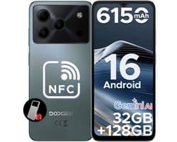 DOOGEE Note 56 Pro - Smartphone - 32GB RAM + 128GB ROM(2TB/TF) - Gemini AI - Android 16 - 6150mAh - 6,56 inch HD + 90Hz - 4G Dual SIM - Gemini AI - OTG - NFC - Face ID - GPS - Groen