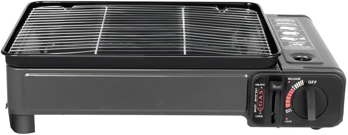 Deliqa gas BBQ - draagbare bbq op gas - gasbqq - camping kookgrill - buitencamping bbq - zwart - met accessoires - — afbeelding 1