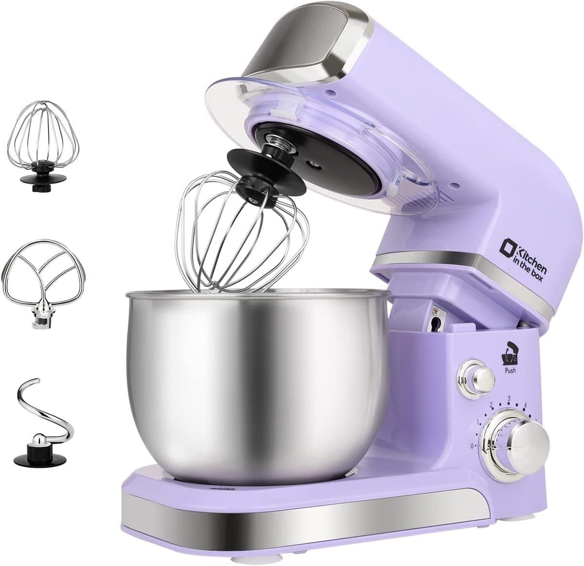 Compacte Elektrische Keukenmixer met RVS Kom en 6 Snelheden — afbeelding 1
