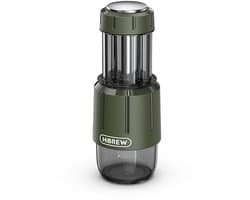 HiBREW H4D 2-in-1 Draagbare Handmatige Espressomachine – 8-15 Bar – Geschikt voor NS Capsules & Gemalen Koffie – RVS – Slechts 440g