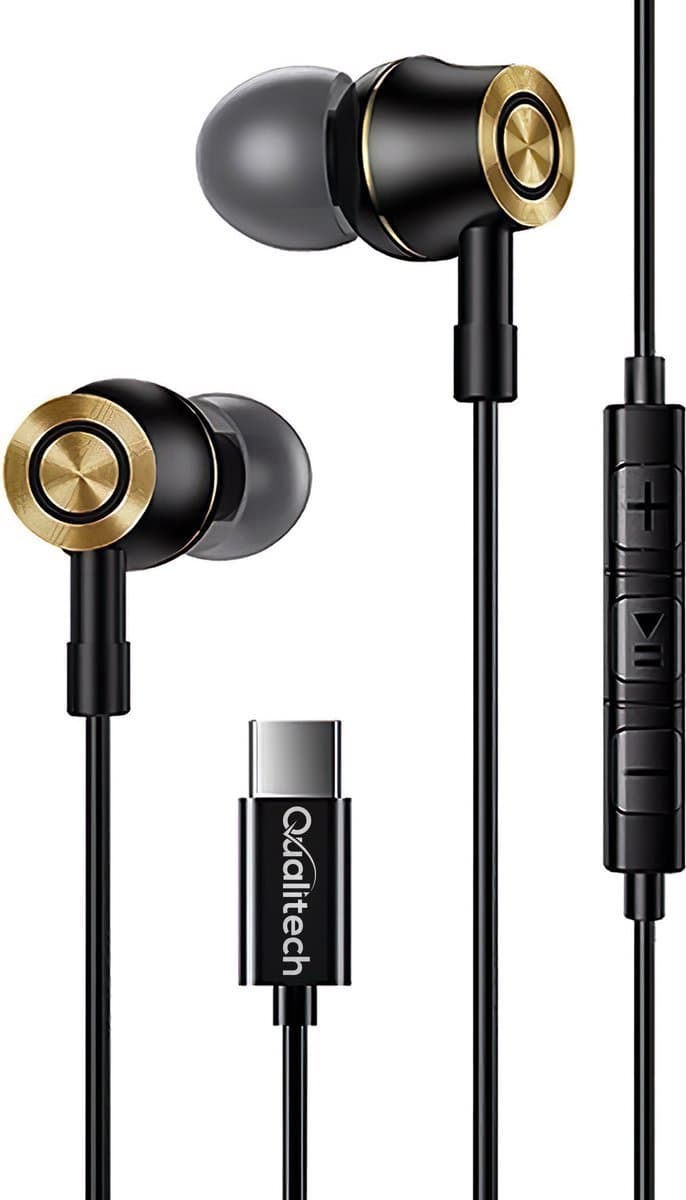 Qualitech® Oortjes met Draad - USB C met Microfoon - In-ear Oordopjes met USB-C Aansluiting — afbeelding 1