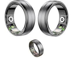 DrPhone RingSense – Smart Ring - Europese ringmaat 62 - 5ATM Waterdicht – Slaapmonitor – Hartslagmeter - SpO2 Monitor - Dagelijkse Activiteitstracking - Mobiele App – Donker Grijs