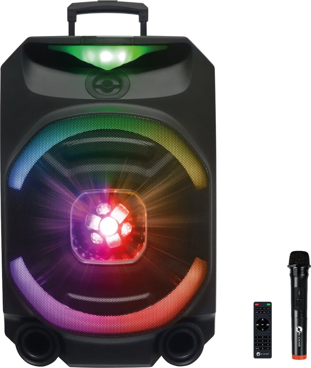 N-GEAR THE FLASH 1550D - karaoke set - 15" Woofer - Bluetooth - LED Lichtshow - Draadloze Microfoons - 800W — afbeelding 1