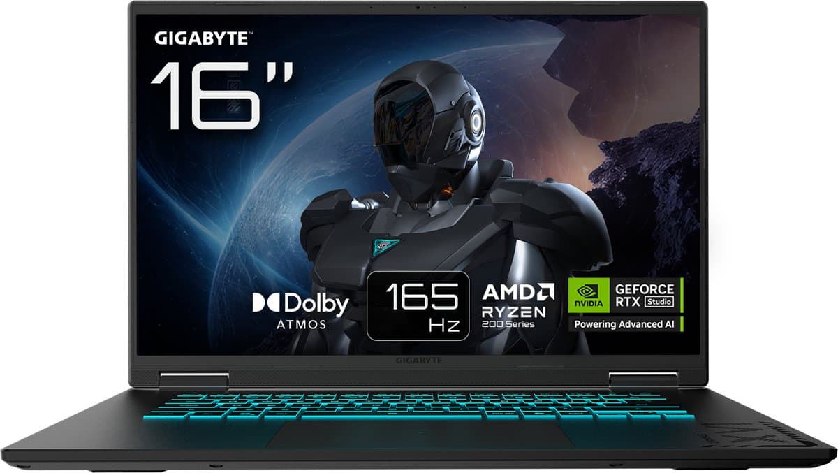 GIGABYTE GAMING A16 3WHK3EE894SH - Gaming Laptop - 16 inch - RTX 5070 - Ryzen 7 - 16GB/1TB — afbeelding 1