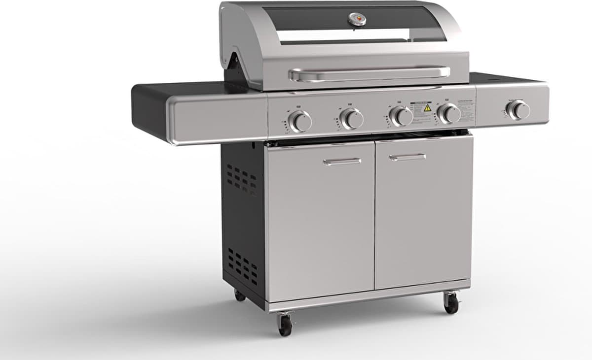 GrilluxePrime gasbarbecue 4 branders met gietijzeren kookplaat — afbeelding 1