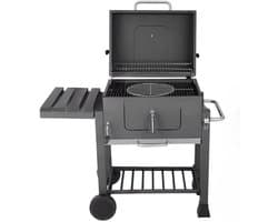 Barbecuewagen Tavien - Houtskoolbarbecue - BBQ - Smoker XXL - Houtskoolgrill - Met Wielen, Roestvrijstalen Handgreep - Perfect voor Buitenterras, Tuin en Achtertuin