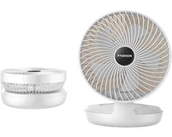 Tafelventilator - USB-ventilator - 90° opvouwbaar - Klein - Wandmontage - Draadloos - USB-oplaadbare ventilator - Met haak - Wit