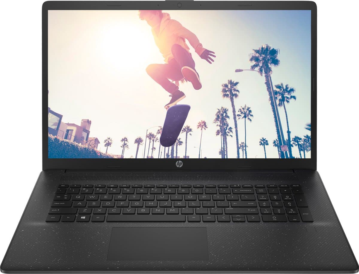 HP 17-cn0104na Intel® Pentium® Silver N5030 Laptop 43,9 cm (17.3") Full HD 8 GB DDR4-SDRAM 128 GB SSD Wi-Fi 5 (802.11ac) Windows 11 Home in S mode Zwart — afbeelding 1