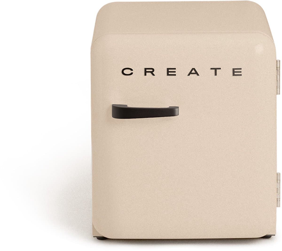 CREATE - Koelkast in retrostijl - Zand - Handvat Zwart - FRIDGE RETRO 48L — afbeelding 1