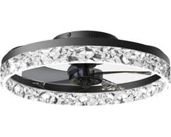 Nivard Plafondventilator - Met Verlichting - Plafond Ventilator - Met Lamp - Plafonniere Met Ventilator - Met Licht - Zwart