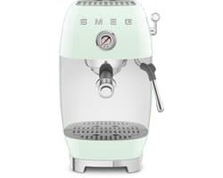 SMEG ECF03PGEU Handmatige Espressomachine - Pistonmachine - Cold Brew - 15 Bar - 58 mm Filterdrager - Thermoblock - Professionele Stoompijp - '50s Style - Watergroen
