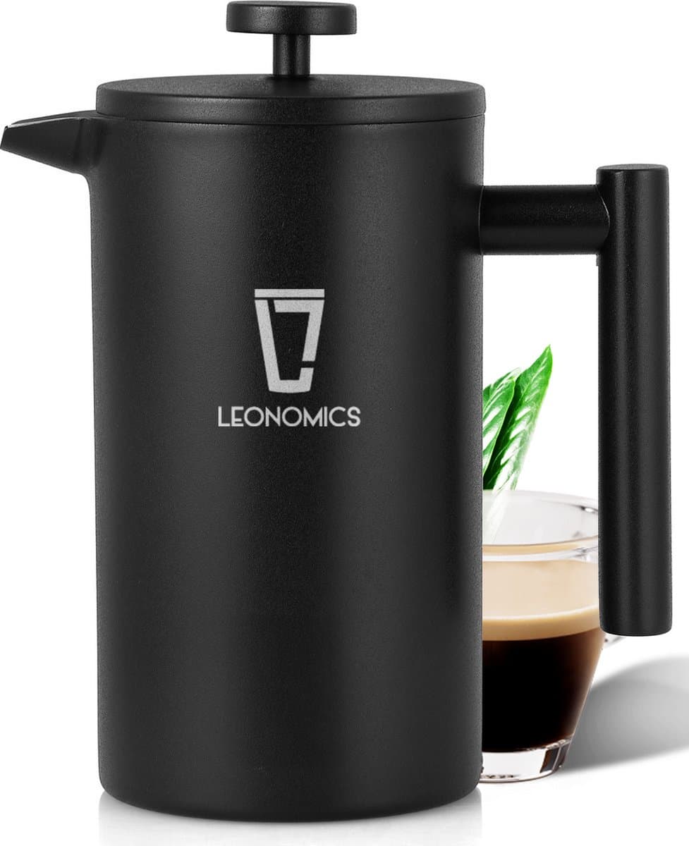 Leonomics French Press Cafetière - Voor 0.7L Koffie - Dubbelwanding RVS Koffiemaker — afbeelding 1