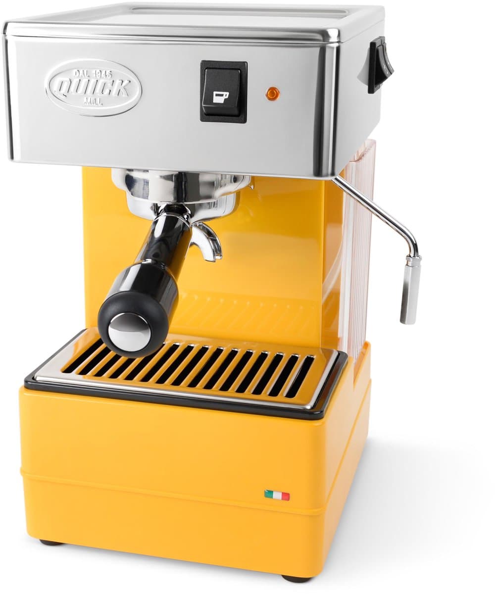 Quick Mill 820 geel piston espressomachine benelux inclusief tamper t.w.v. € 39,99 — afbeelding 1