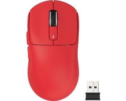 ATTACK SHARK Draadloze Gaming Muis - Wired/2.4G/BT5.4 - Lichtgewicht 49G - PAW3395 - 26000DPI - Rood
