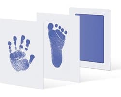 2 Inktpads voor hand- en voetafdrukken van baby's - Zonder Puin en Inkt aan handen - Veilig voor baby's - Raakt de huid niet aan - Perfect aandenken of cadeau - Kraamcadeau - Blauw