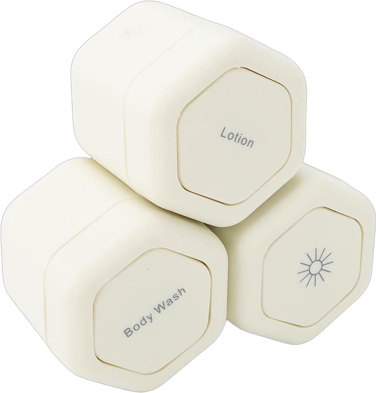 Denash 3 Stuks Magnetische Reiscontainers, 40 Ml Harde Schaal Toiletpotten met Twist-lock Deksel, Lekvrije Crèmepotten voor Lotion Shampoo Reizen (WHITE) — afbeelding 1