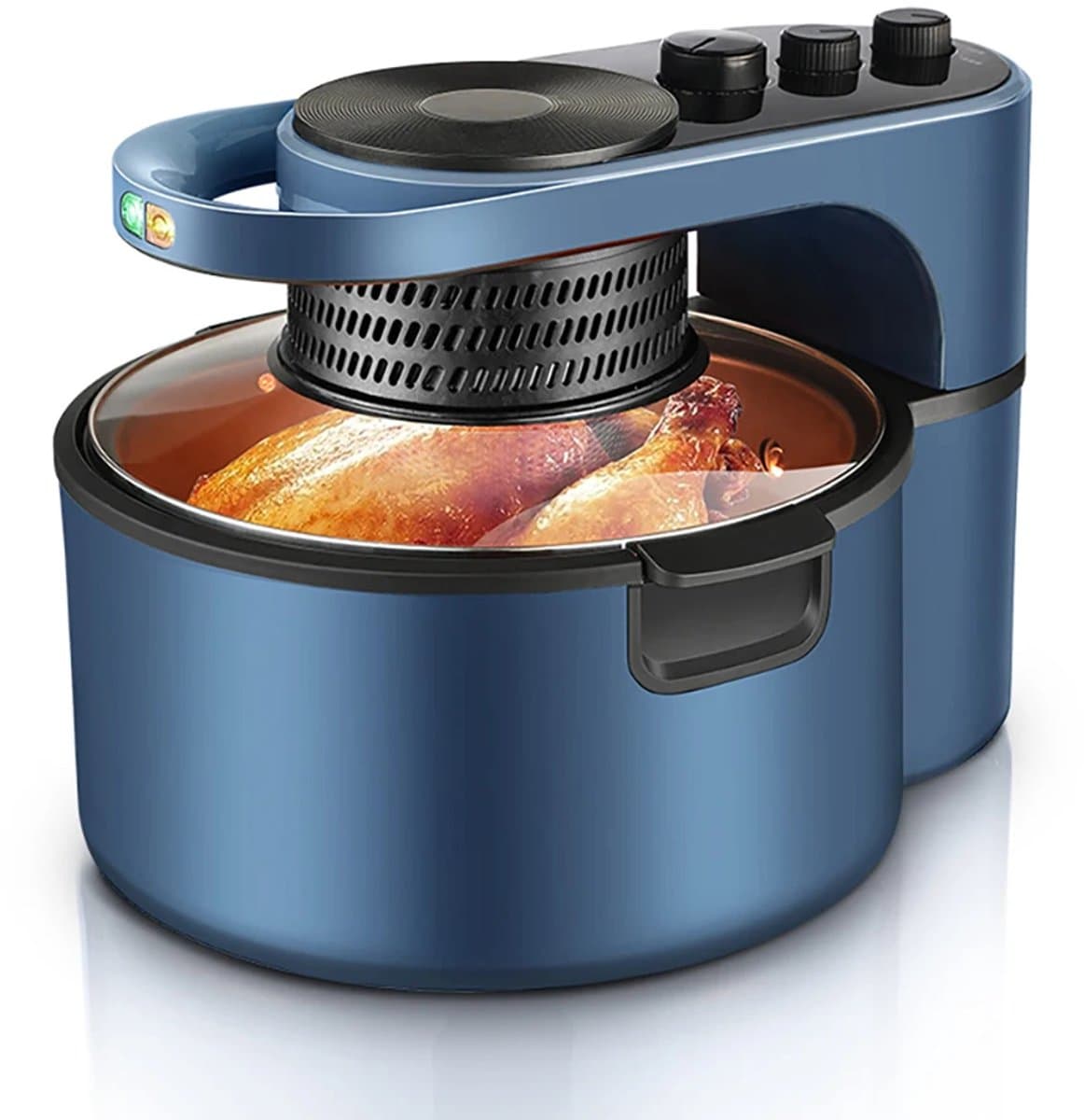 WizBay Premium Select® 8L Visual Airfryer met Glazen Inkijk – 2200W – Rotisserie – 8 Satéspiesen – Draaispit Kip – Roterend Mandje – Roerpeddel – Bakplaat – 80-230°C — afbeelding 1