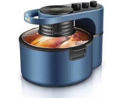 WizBay Premium Select® 8L Visual Airfryer met Glazen Inkijk – 2200W – Rotisserie – 8 Satéspiesen – Draaispit Kip – Roterend Mandje – Roerpeddel – Bakplaat – 80-230°C