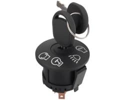 Dailygoods - Contactschakelaar Grasmaaier - 4 Posities - Inclusief Sleutels - Zwart - Vervangend Onderdeel - Compatibel met Diverse Modellen - 7 Termi