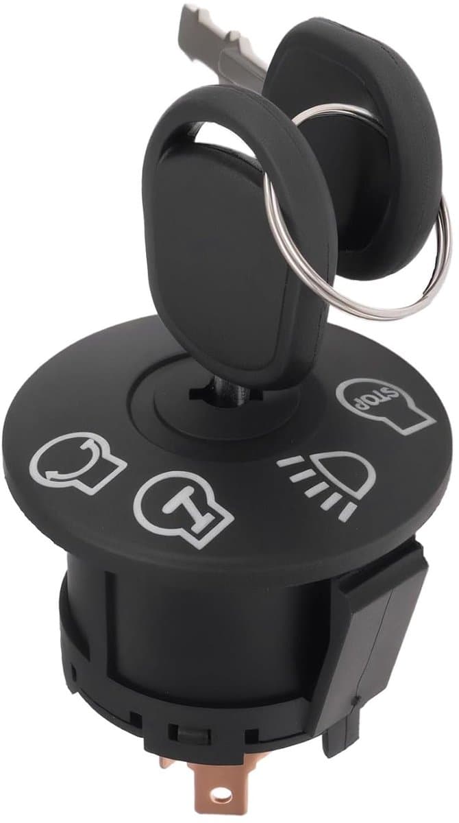 Dailygoods - Contactschakelaar Grasmaaier - 4 Posities - Inclusief Sleutels - Zwart - Vervangend Onderdeel - Compatibel met Diverse Modellen - 7 Termi — afbeelding 1