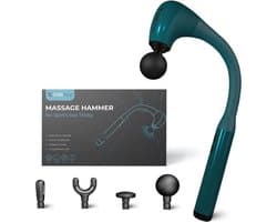 Diepweefselmassagepistool - Voor rug, nek en schouders met verlenghandvat - Stil en 4 massagekoppen