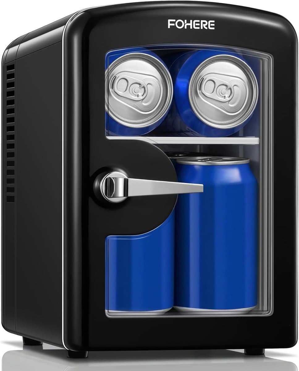 Mini Koelkast 4 Liter met Koel- en Warmhoudfunctie - 220V/12V - Voor Slaapkamer, Auto en Kantoor - Zwart — afbeelding 1