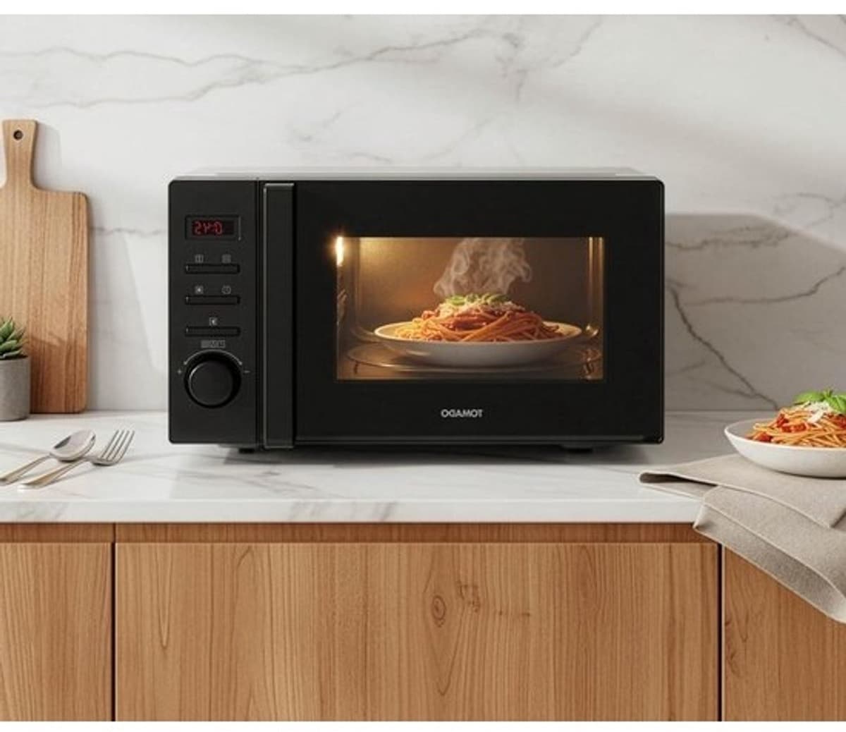 Solo magnetron - Compacte oven - Maaltijden verwarmen - 5 standen - 20 liter - Matzwart — afbeelding 1