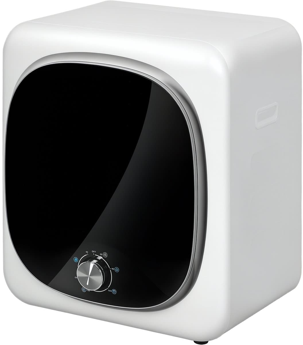 TEKROA® Mini draagbare droger - 4 kg - 5 programma's, 800W, voorlader, roestvrijstalen trommel - voor thuisgebruik - wit — afbeelding 1