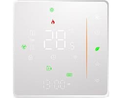 Slimme Thermostaat - App Gestuurd - Vloerverwarming Instellen - Weekschema Programmeerbaar - 8.6 cm - Zwart