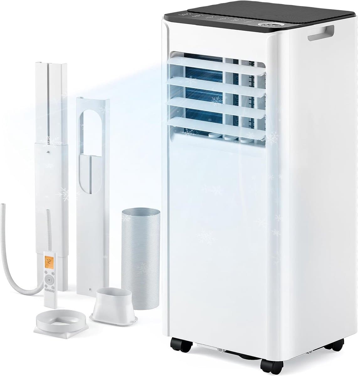 Mobiele Airco 10000 BTU – 4-in-1 Airconditioner – Stil – Slaapmodus – 24-uurs Timer – Wit/Zwart — afbeelding 1