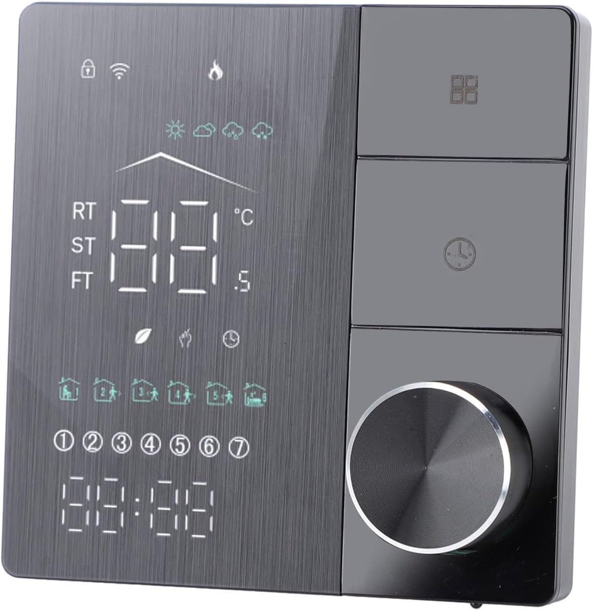 Slimme Thermostaat - Energiebesparende Regelaar - Comfort Verwarmen - AI Leert Gewoonten - 88x88 mm - Wit — afbeelding 1
