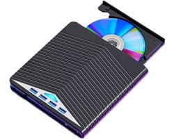 Externe Schijflezer - Kaartlezer Hub - Snelle Data Overdracht - 7 Poorten - 15.7 x 15.5 cm - Zwart
